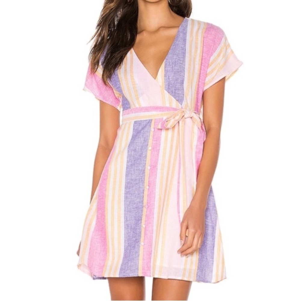 Line and Dot Size XS Kairi Dress In Flamingo